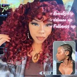 Gowit Pre Looped Deep Wave Crochet Hair 12 Inch 7 Packs Short Curly Burgundy Pre Twisted Ocean Wave Deep Twist Crochet Braids Synthetic Braiding Hair for Black Women