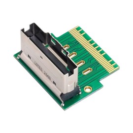 Cablecc PCI-E Slimline SAS 4.0 SFF-8654 8i 74pin to SFF-8654 74pin Male to Female Extender Adapter Angled Test Tools