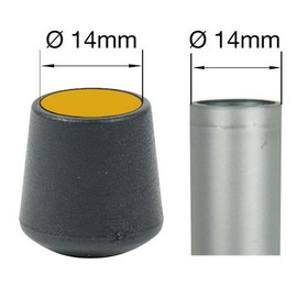 Lifeswonderful - Pack of 16 Curved Protective Caps Replacement Feet for Furniture, Table and Chair Legs - 14 mm - Black