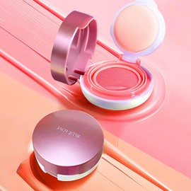 BLUE LOVE Liquid Airbrush Blush, Natural and Elegant, Finesse Liquid Silky Blush, Contour & Highlight Face for Sheer Finish with a Natural Glow (Peach Pink)