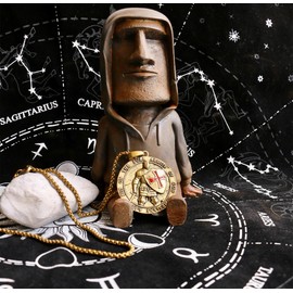 FFTByou Knights Templar Put On The Whole Armor of God Ephesians 6:13-17 Red Cross Design Necklace for Men, Pure Copper Material, Old Style, Amulet, Totem