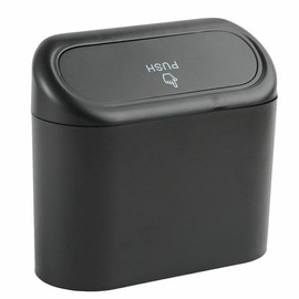 Auto Car Trash Rubbish Can Garbage Dust Dustbin Box Case Holder Bin Mini Trash, Easy to Attach & Space-Saving Design, Black, 6.3x5.63x3.35 in