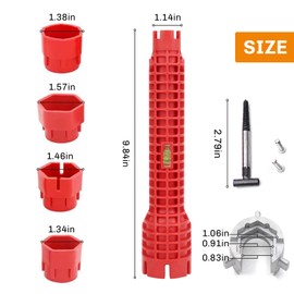 12 in 1 Faucet Wrench Tool, Water Pipe Wrench with Comfortable Grip, Tap Spanner for Tight Space, Multi-Functional Tap Spanner Set for Sink, Bathroom and Kitchen Plumbing Repair