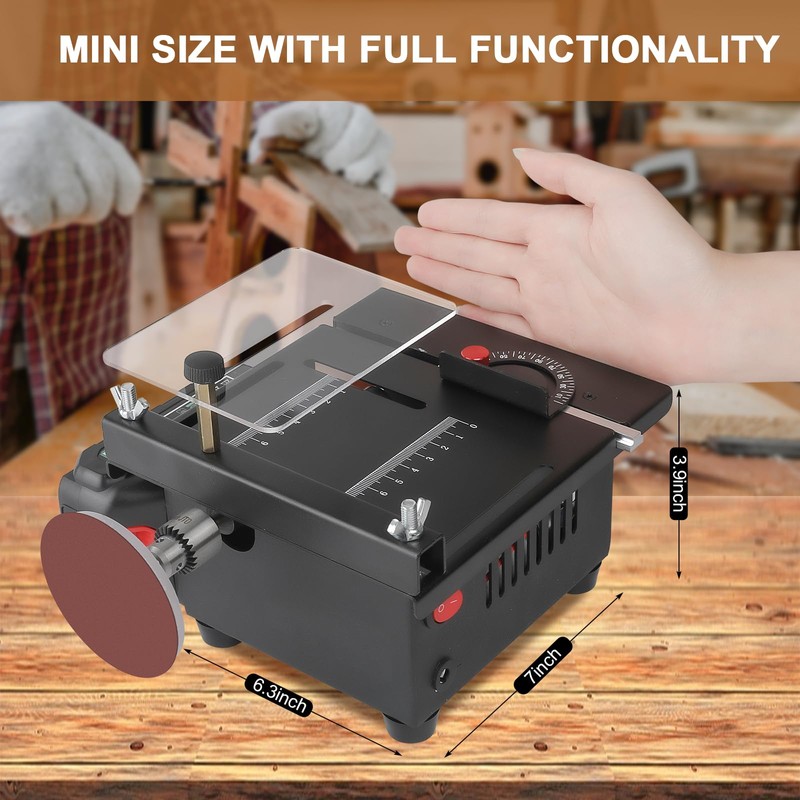 Healthible Mini Table Saw, Rechargeable Multi functional Portable Adjustable |