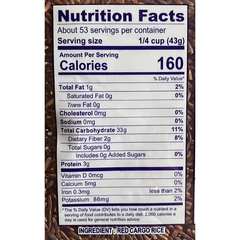 Three ladies Brand Red Cargo Rice 5 Lbs ( 1