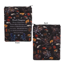 MBMSO Book Dragon Book Sleeve for Book Lovers Gifts for Book Dragons Book Protector Pouch Sleeve Dragon Lover Gift Book Cover (Book Dragon BS)