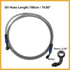 Partuto AN3 Motorcycle Brake Line Oil Hose Pipe 190cm Silver