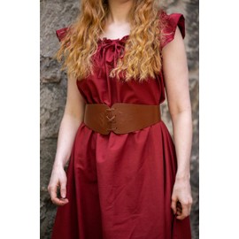 Leonardo Carbone Medieval Alana Women's Bodice Belt with Celtic Embossing Smooth Leather Brown - 110 cm, brown