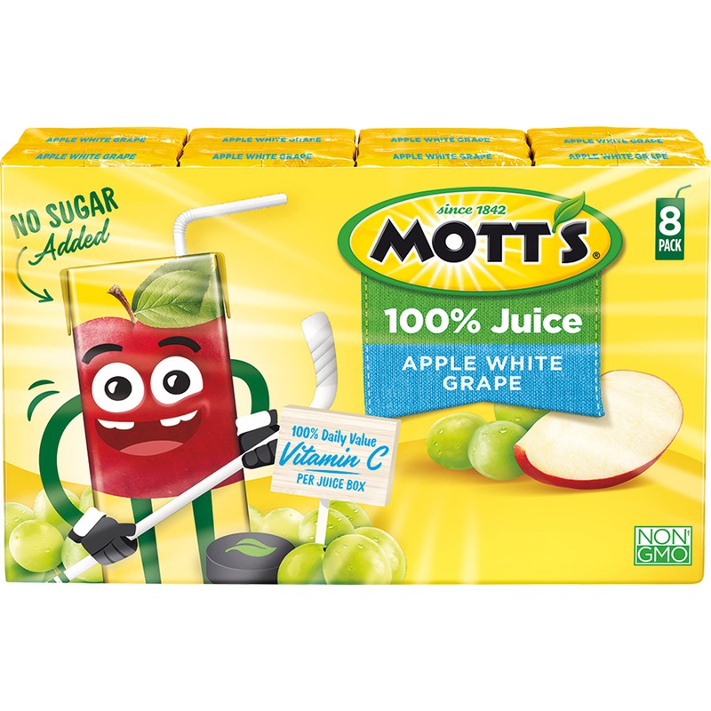Mott's 100 percent Apple White Grape Juice, 6.75 fl oz