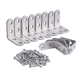 BESTU Angle Bracket, 1.6 x 1.6 x 0.6 inches (40 x 40 x 16 mm), Stainless Steel, Angle Bracket, Angle Bracket, Stainless Steel, Angle Bracket, Reinforced Hardener, Universal Use, Dedicated Screws, Set
