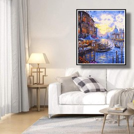 DonElton Paint by Numbers for Adults, Children, DIY Painting by Numbers Italy, Canvas Set for Home Decoration, Oil Painting with Brushes and Acrylic Pigments, 40 x 50 cm, Paint by Numbers for Girls