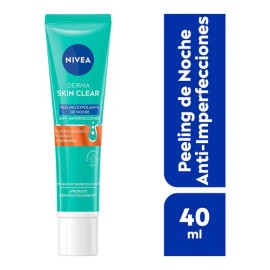 Nivea Derma Skin Clear Peeling Exfoliante Antiimperfecciones, Reduce Poros, Tratamiento Nocturno, 40 ml