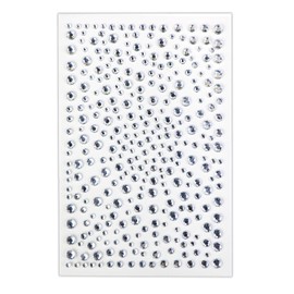 Rhinestone Sticker (Decal), Jewelry Type, 0.08 - 0.2 inches (2 - 5 mm), Silver, 1 Sheet, Sparkling Puffy Round 080
