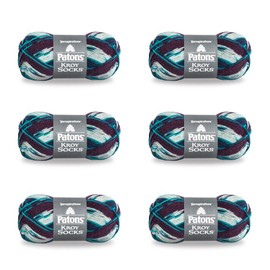 Patons Kroy Socks Blue Raspberry Yarn - 6 Pack of 1.75oz/50g - Blended Fiber - 166 Yards - Knitting, Crocheting & Crafts