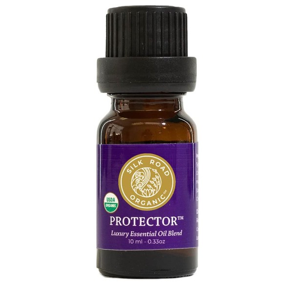 Organic Protector Essential Oil Immunity Blend, Based on Thieves Oil Legend, 100% Pure USDA Certified Health Shield Aromatherapy - 10 ml Dropper by Silk Road Organic - Always Pure, Always Organic