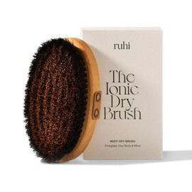 ruhi® Ionic Body Dry Brush, Energy Brush, Copper Brush for Dry Brushing, Massage, 100% Natural Bristles, Made in Germany, Against Cellulite, FSC Certified Beech Wood