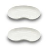 2 x Plastic Kidney Bowls, White, Reusable, Collection Tray, Food-Safe,
