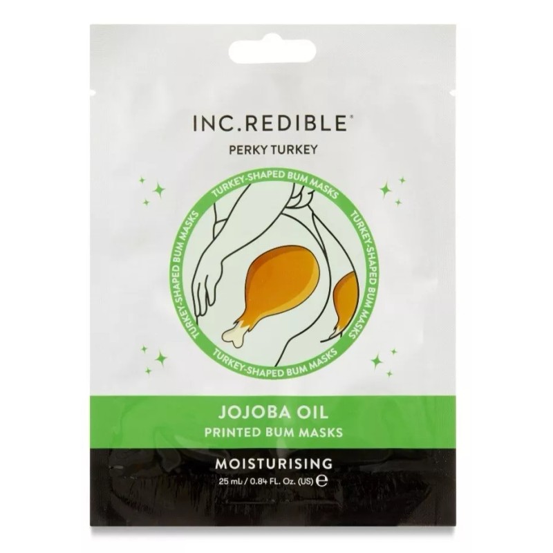 INC.REDIBLE - PERKY TURKEY Moisturizing Jojoba Oil, Printed Bum Mask,