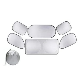 Tissting 6 Piece Car Wind Protection Windscreen Sun Protection Set, Car Wind Protection Sun Visor UV Protection Foldable Car Sun Protection Curtain for SUV, Truck, Car