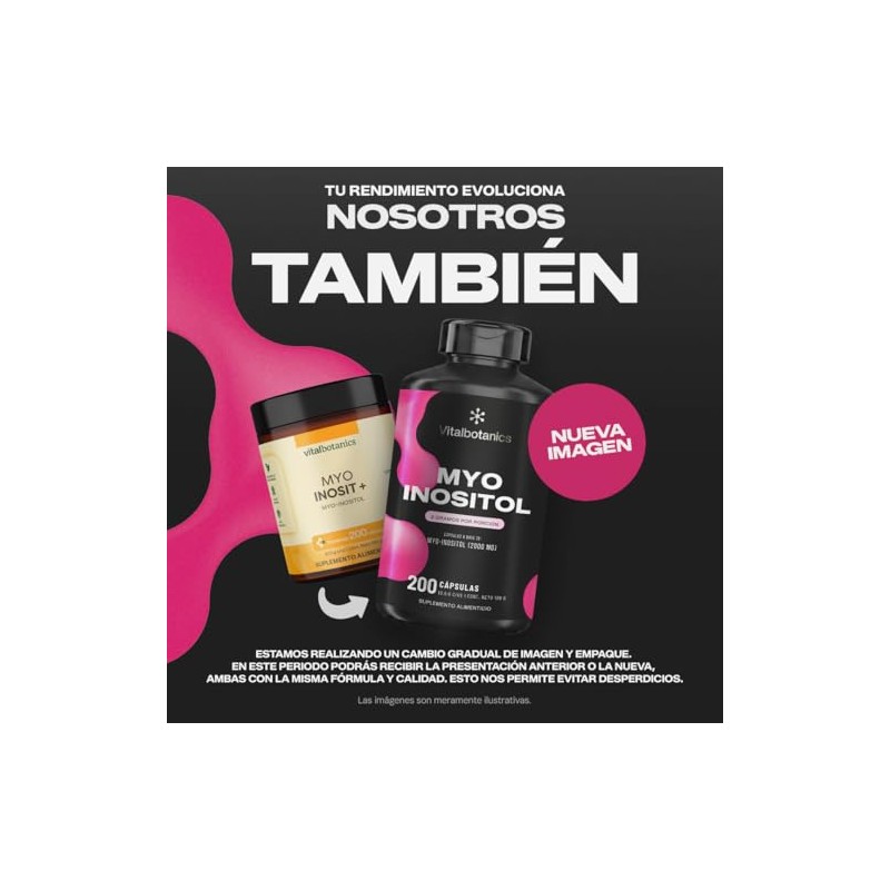 Myo Inositol Puro Bienestar Hormonal Vital Botanics 200 Cápsulas 2000