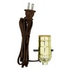Creative Hobbies M995N Instant Lamp Kit - Bright Brass Plated Push Thru On/Off Medium Base Lamp Socket is Pre-Wired with 6 Foot Brown Lamp Cord with Polarized End Plug