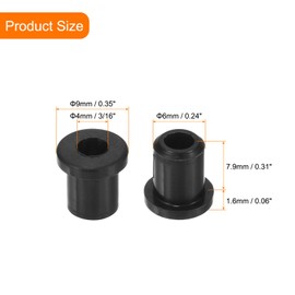uxcell 26Pcs Rubber Grommets 1/4"(6mm) Drill Hole, 3/16"(4mm) ID Hole Top Hat Grommet Black Silicone Rubber Hole Plug Gasket for Wiring, Automotive