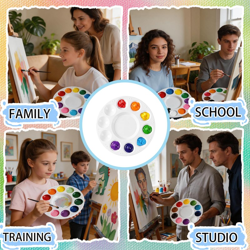 BMMN 200PCS Paint Tray Palettes for Kids, White