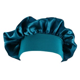 Healvian 1pc Hair Hat Headband Salon Sleep Bonnet Cap Hair Band Wide Side Sleeping Silk Sleep Hat Headband Black Hair Turbans for Women Girl Hat Womens Head Scarves Satin