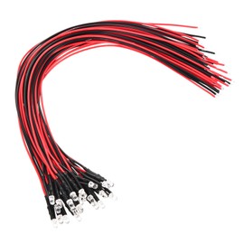 PATIKIL 3mm Blue LED Diode Light, 20 Pcs 9-12V DC Pre Wired Mini LED Lights Bulb Light-Emitting Lamp for RC DIY Indicator Lighting, Blue Light