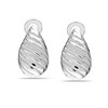 LeCalla 925 Sterling Silver Texture Drop Clip On Earrings Non-Pierced