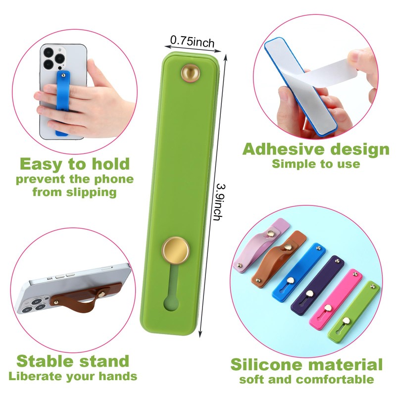 Weewooday 6 Pieces Phone Grip Holder Cell Phone Grip Strap