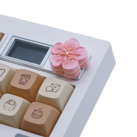 Cmokifuly Rotary Knob for Mechanical Keyboard, Handmade Resin Cute Sakura Knob (Sakura)