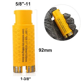 Casaverde 1-3/8 Inch Diamond Granite Drill Bits Diamond Core Drill Bits for Stone Granite Outside and Inside Protection Laser Welded Hole Saw