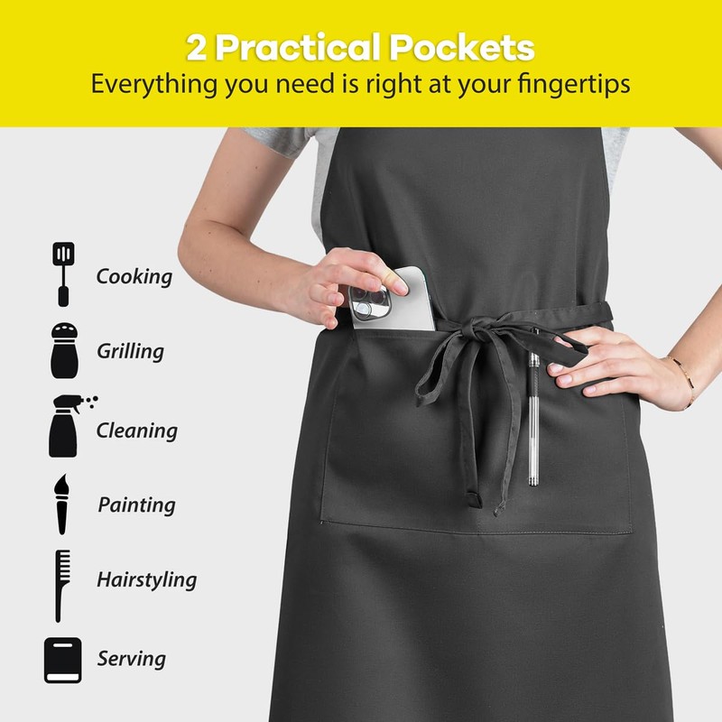 ROTANET Extra Large Apron for Men Adjustable Bib Aprons with