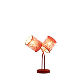 ORE HBL2605 in Bohemian Paisley 2-Light Cylinder Table Lamp, Red, 17"