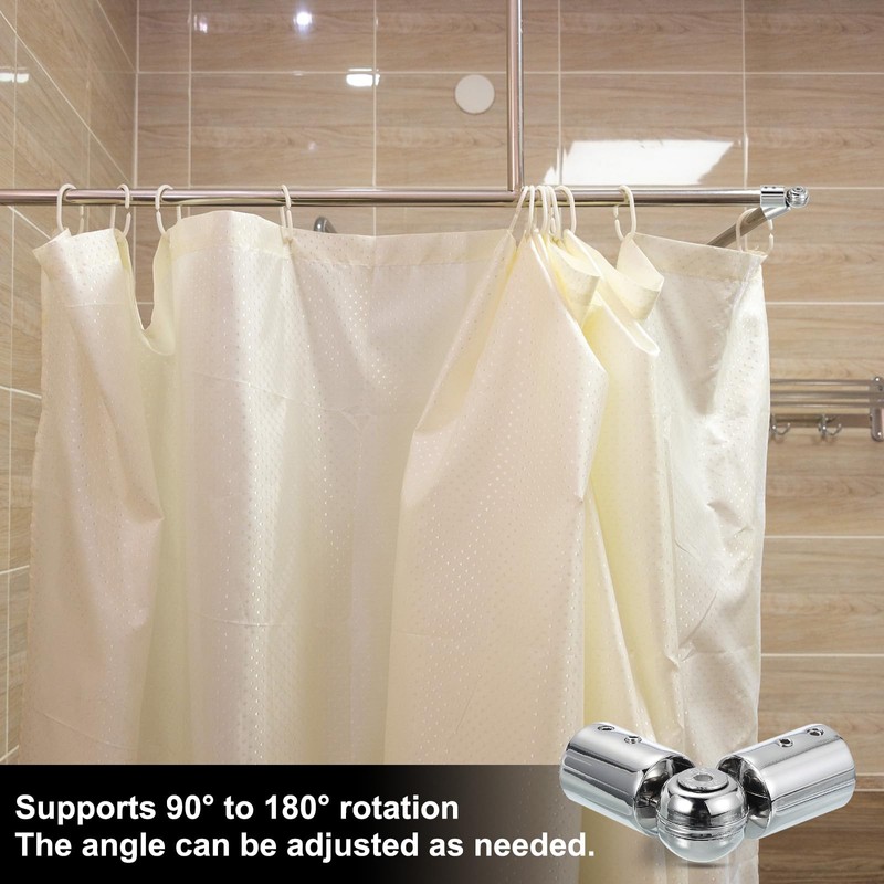 PATIKIL Window Corner Curtain Rod Connector, 2 Pcs Adjustable Curtain
