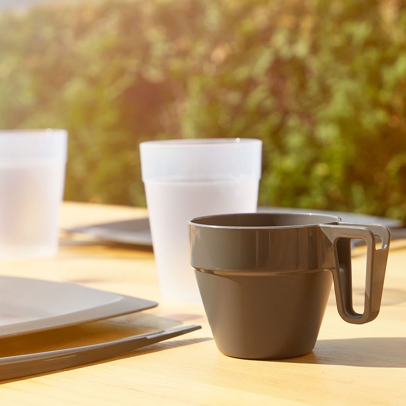 Grizzly Reusable Cups Set, 30 Reusable Plastic Coffee Cups, Stackable,