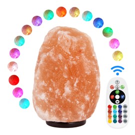 pursalt Himalayan Salt Lamp - 9-11 Inch 11-15 lbs, Natural Pink Salt Rock Lamp with Remote Control, 16 Color-Changing LED, USB-Powered Night Light for Home, Office, Bedroom, Yoga Decor
