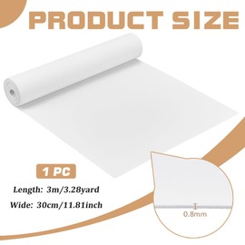 BENECREAT 3 m x 30 cm White EVA Foam Sheet, High Density EVA Foam Roll for Crafts, Cosplay Costume, DIY Projects, 0.8 mm Thick