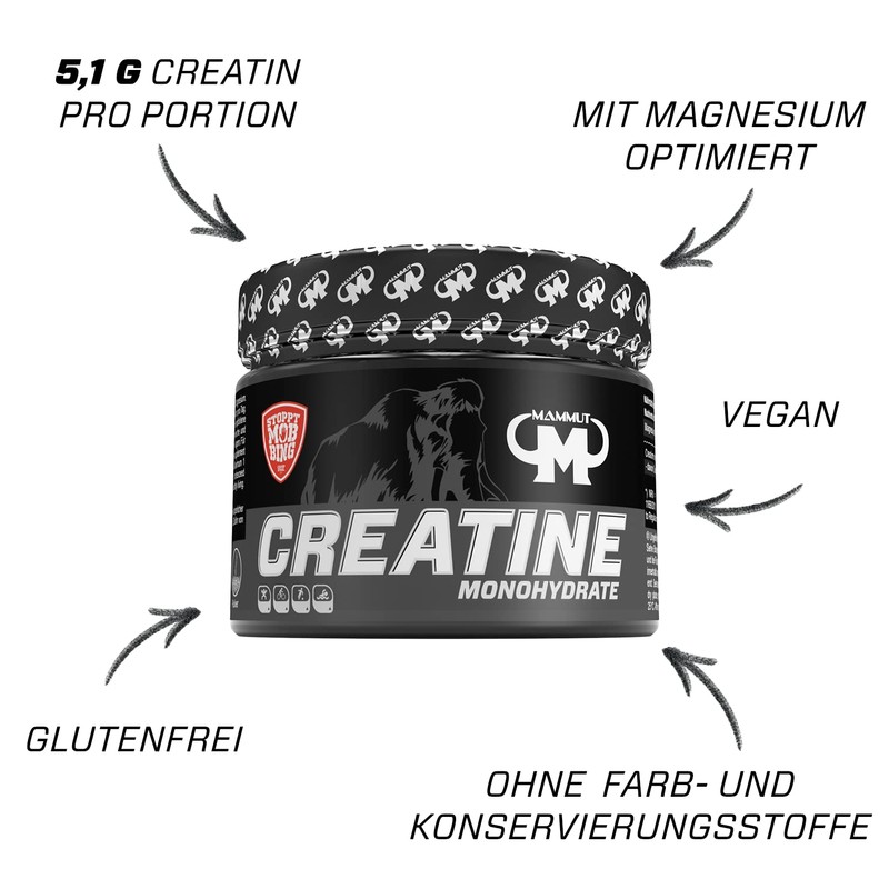 Mammut Nutrition - Creatine Monohydrat, 5,1 g Creatine pro Portion,