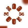 Red Press on Nails Maple Leaf Fake Nails Short Square