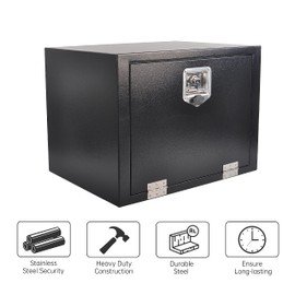 Steel Truck Tool Box, Gesexi 24’’ Underbody Truck Tool Boxes for Trailer, Rv -Black（24x18x18 Inch）