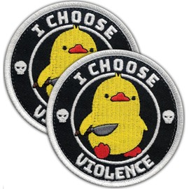 Parche de violencia con texto "Laughing Lizards" I Choose | Incluye (2) divertidos parches militares de gancho y bucle, parches tácticos para mochilas, sombreros, bolsas y equipo