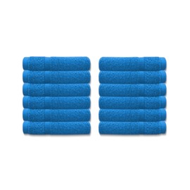 A & B TRADERS Premium Cotton Face Cloths Flannels Washcloth 12-Pack 500 GSM Ring Spun Soft Absorbent 30 x 30cm Towels (Cobalt)