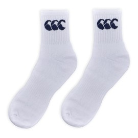 Canterbury Unisex Crew 3 Pack Socks, White/Navy, L