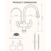 WANFAN Kitchen Sink Faucet with Pull Down Sprayer 2 Handle