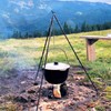 Heveer Camping Tripod Grill Board Portable Tripod Ring with Adjustable