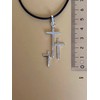 TCLAUDIA Collar Cruz Triple Plata 925 con Hilo Negro 45cm