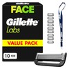 GilletteLabs Razor Blades for Men, Pack of 10, Includes Key