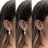Krstudent 3 Pairs Titanium Steel Hoop Dangle Earrings for Men